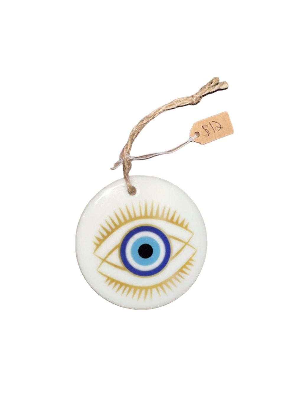 White and Blue Evil Eye Ornament
